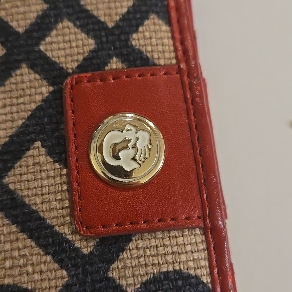 Designer Patterned Wallet With Red Trim - image 2